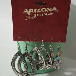 Arizona Jeans trio set of Boho earrings